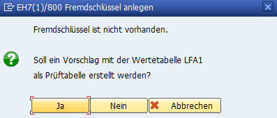 Fremdschlüssel für LIFNR prüfen