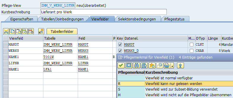Pflegemerkmal R nur lesen setzen