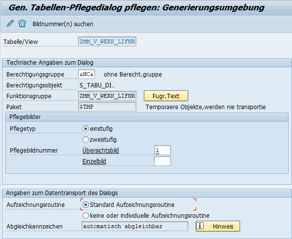 Standard Aufzeichnungsroutine aktivieren