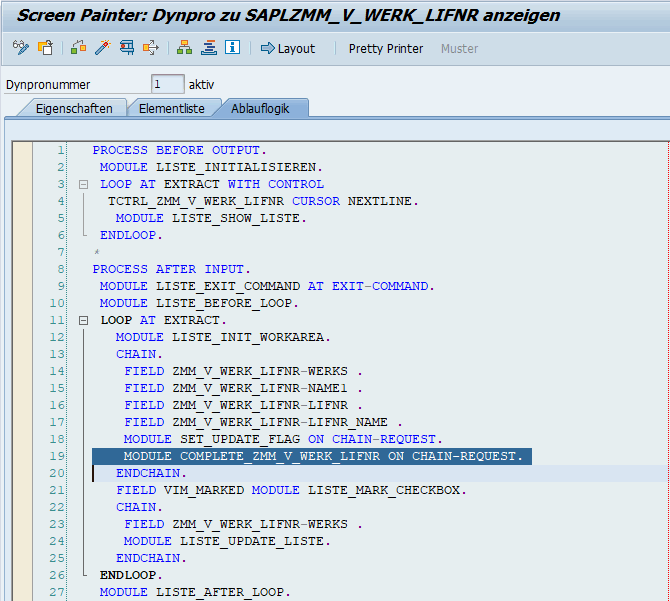 Ablauflogik PROCESS AFTER INPUT COMPLETE module