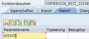 Exporting Parameter fuer OUTPUT definieren