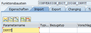 Importing Parameter fuer INPUT definieren