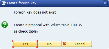 Foreign key configuration for plant