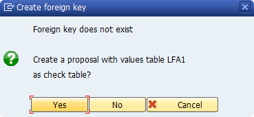 Foreign key configuration for vendor