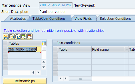 Insert base table into view structure