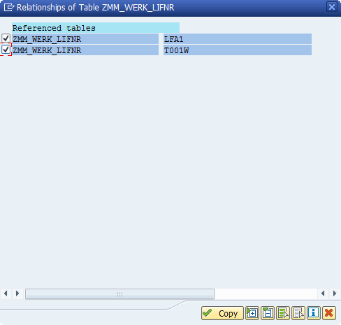 Append tables via relationships button