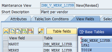Launch table fields selection matrix