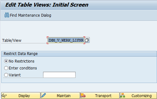 Launch SM30 maintenance interface