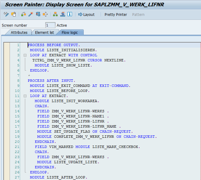 Flow logic PROCESS AFTER INPUT COMPLETE module