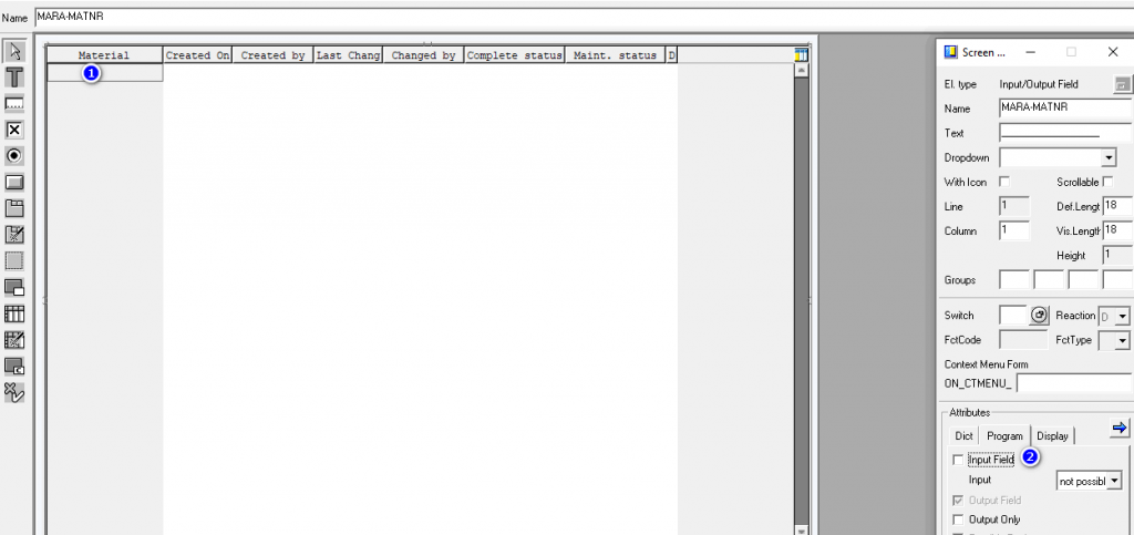 Column attributes configuration block