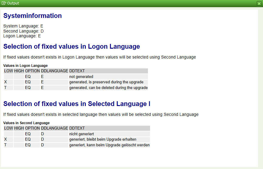 Output of ABAP domain fixed values inside SAP GUI