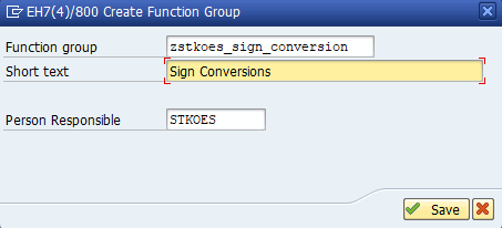 SAP GUI function group naming specification