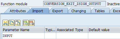 Define importing parameters for OUTPUT module
