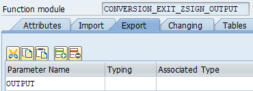 Define exporting parameters for OUTPUT module
