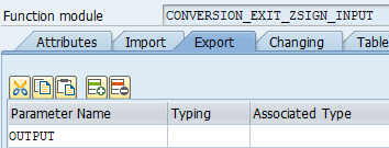 Define exporting parameters for INPUT module