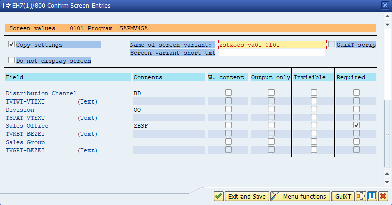 SPRO – allocate transaction variant to sales document type